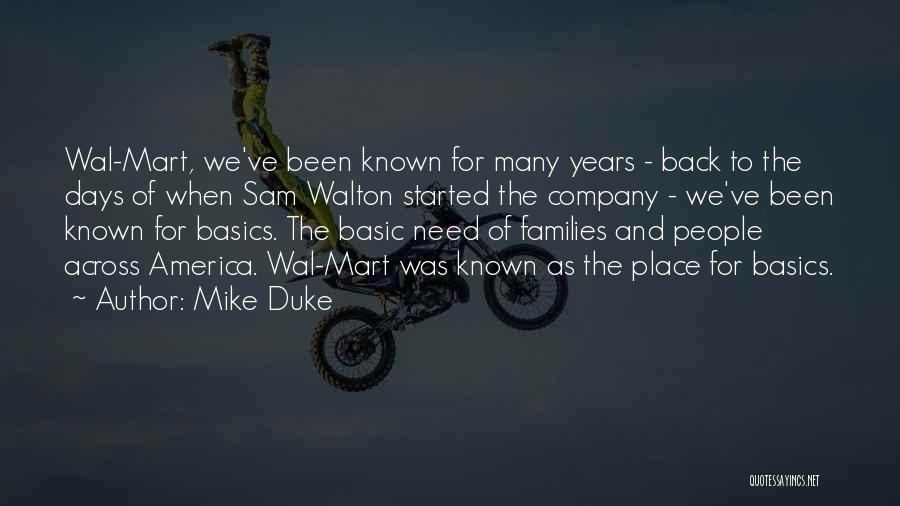 Back To Basic Quotes By Mike Duke