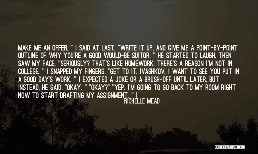 Back To College Quotes By Richelle Mead