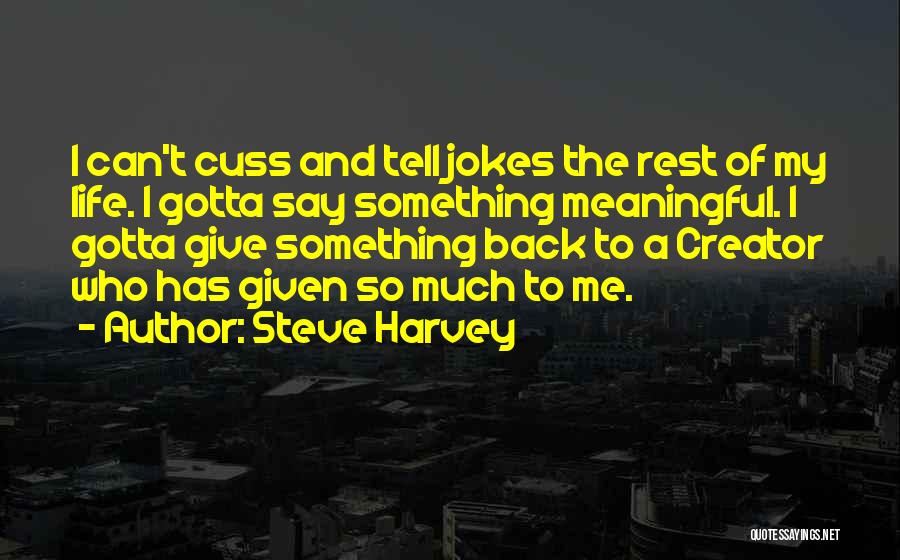 Back To My Life Quotes By Steve Harvey