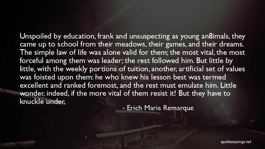 Back To School Short Quotes By Erich Maria Remarque