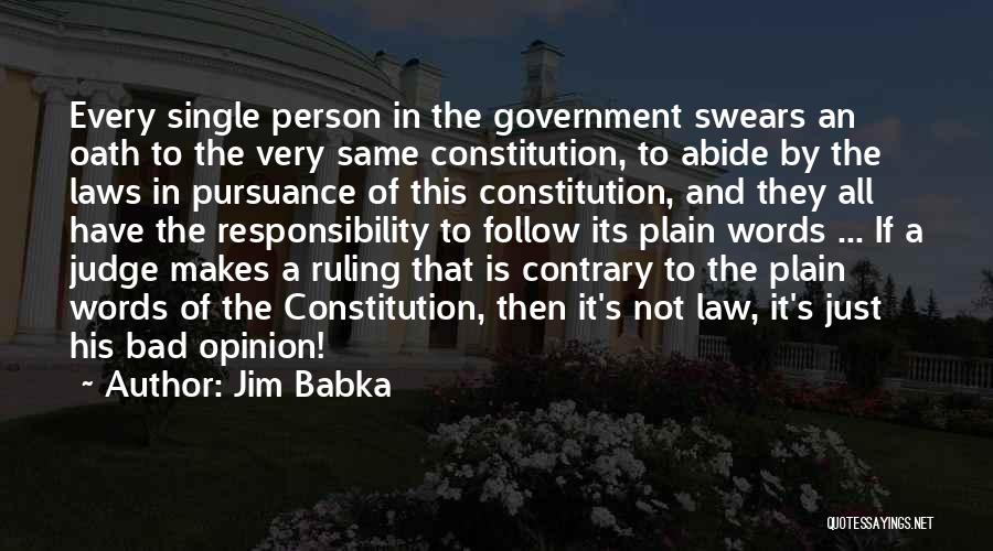 Bad Government Quotes By Jim Babka