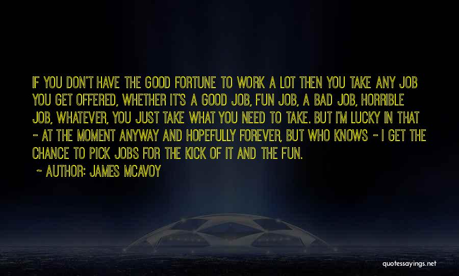 Bad Job Quotes By James McAvoy