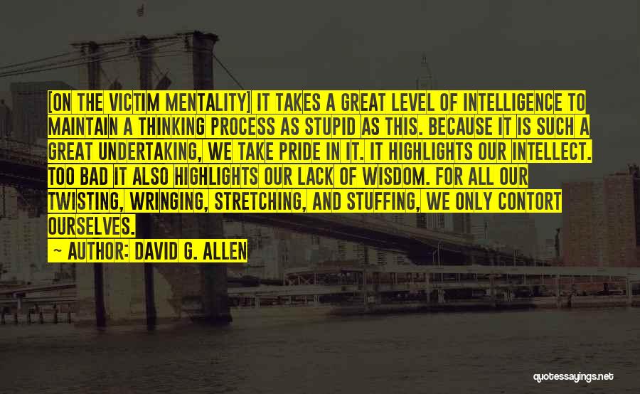 Bad Mentality Quotes By David G. Allen