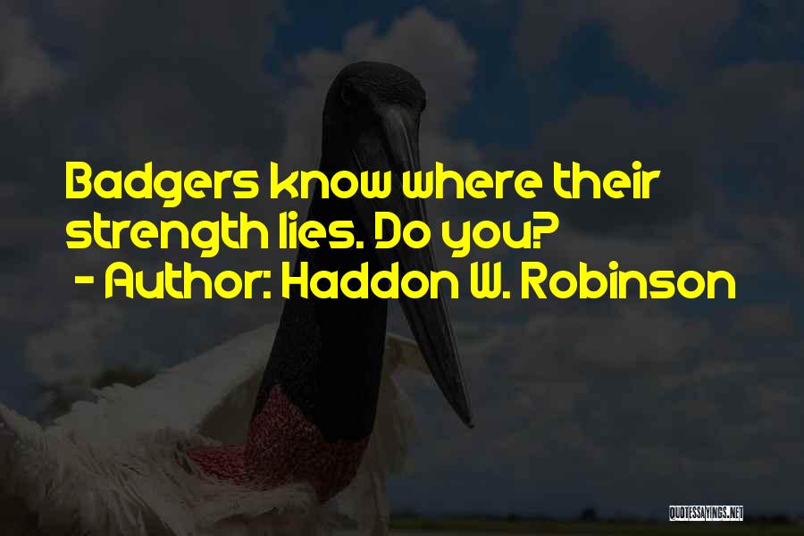 Badgers Quotes By Haddon W. Robinson