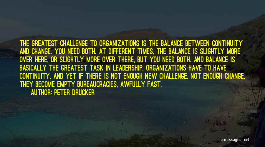 Balance And Change Quotes By Peter Drucker