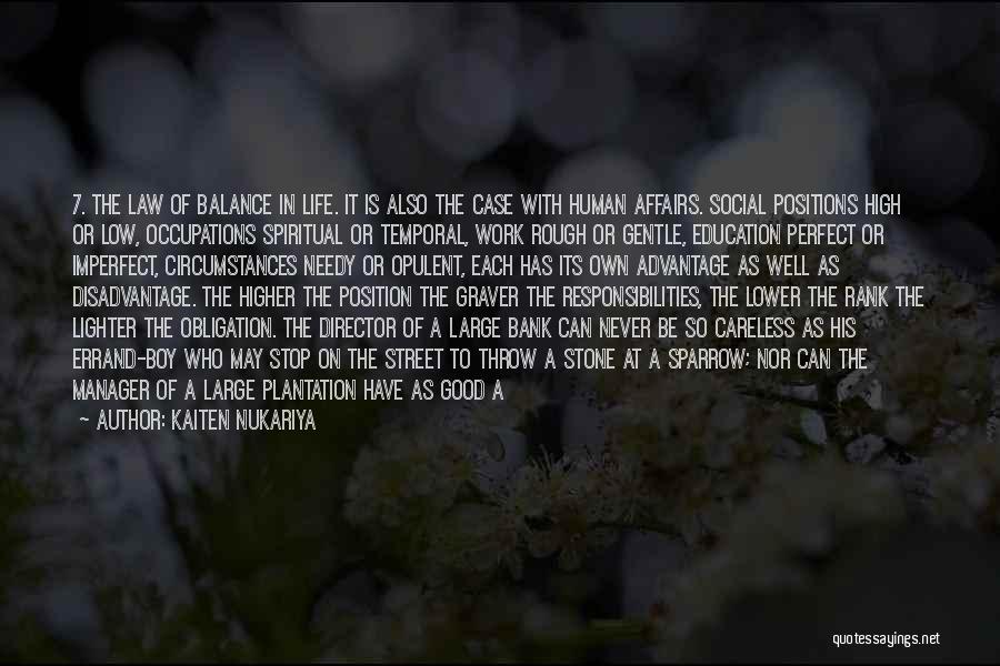 Balance And Education Quotes By Kaiten Nukariya