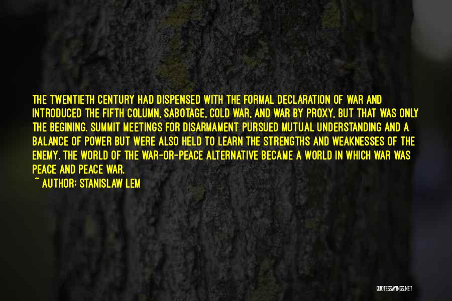 Balance And Peace Quotes By Stanislaw Lem