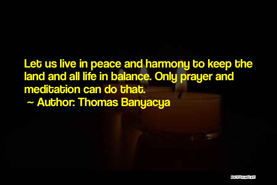 Balance And Peace Quotes By Thomas Banyacya