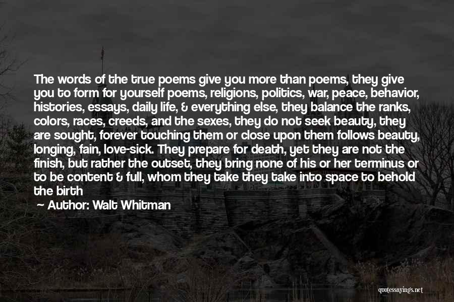 Balance And Peace Quotes By Walt Whitman