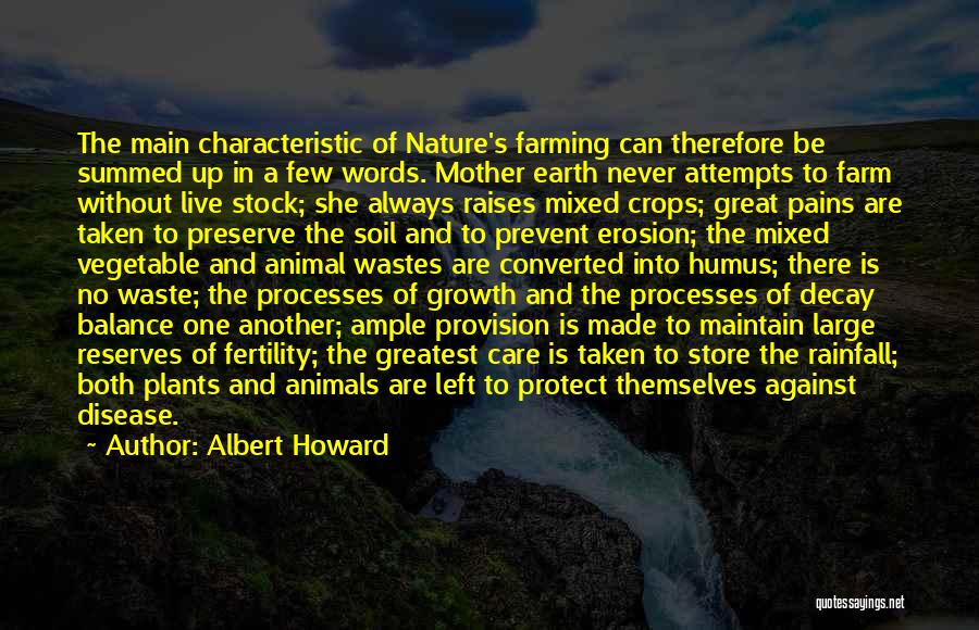 Balance In Nature Quotes By Albert Howard