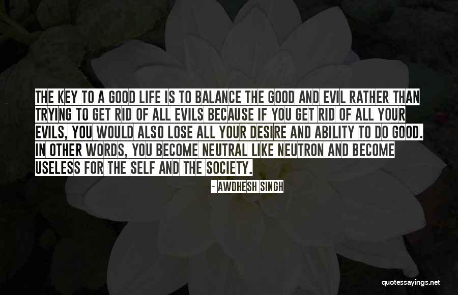 Balance In Your Life Quotes By Awdhesh Singh