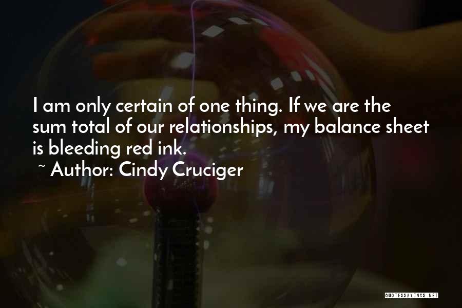 Balance Sheet Quotes By Cindy Cruciger