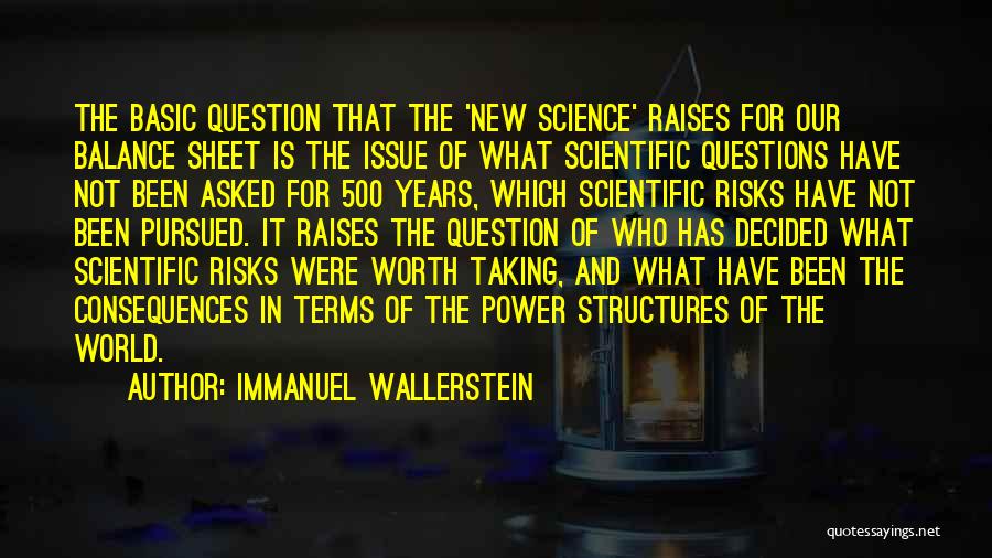 Balance Sheet Quotes By Immanuel Wallerstein