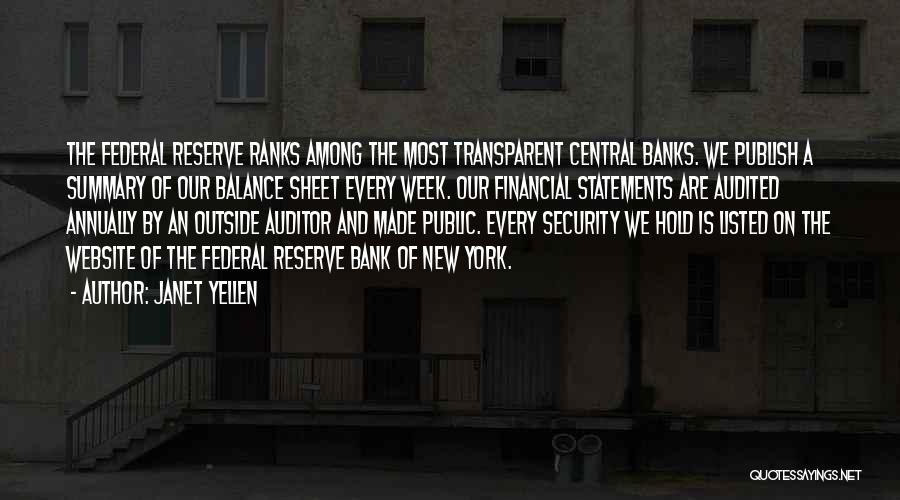 Balance Sheet Quotes By Janet Yellen