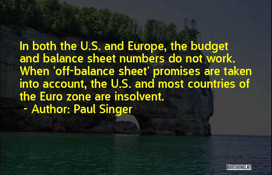 Balance Sheet Quotes By Paul Singer