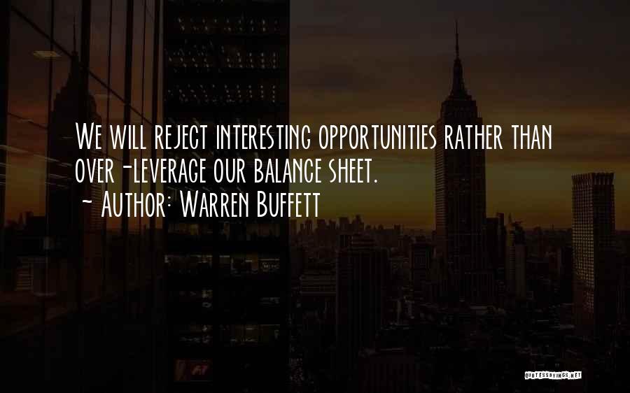 Balance Sheet Quotes By Warren Buffett