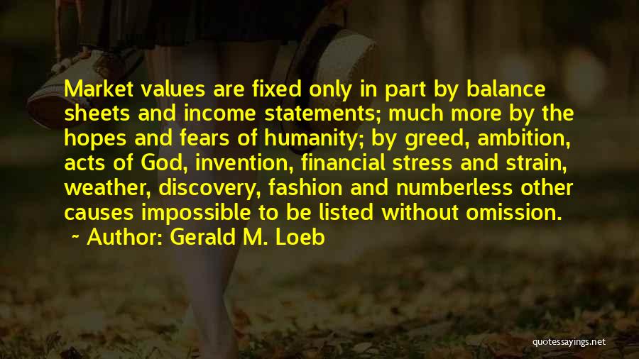 Balance Sheets Quotes By Gerald M. Loeb