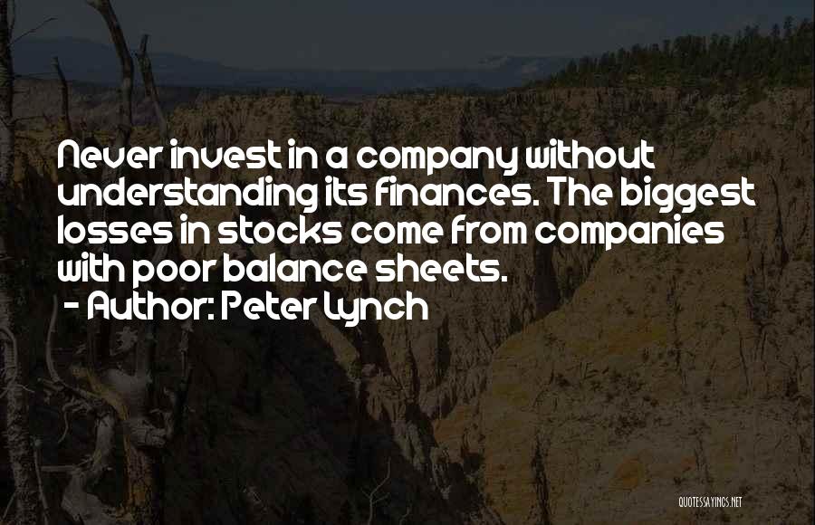 Balance Sheets Quotes By Peter Lynch