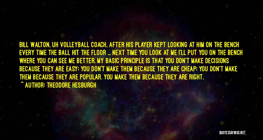 Ball Player Quotes By Theodore Hesburgh