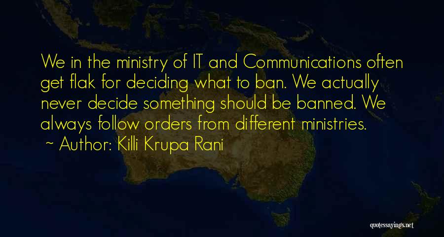 Banned Quotes By Killi Krupa Rani