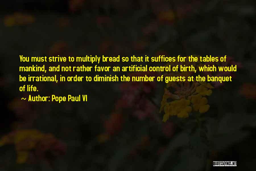 Banquet Quotes By Pope Paul VI