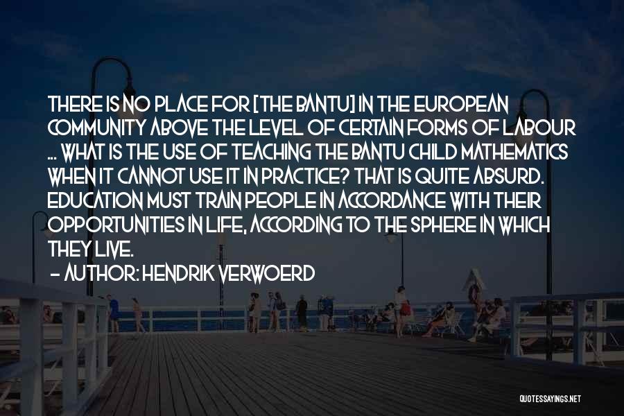 Bantu Education Quotes By Hendrik Verwoerd
