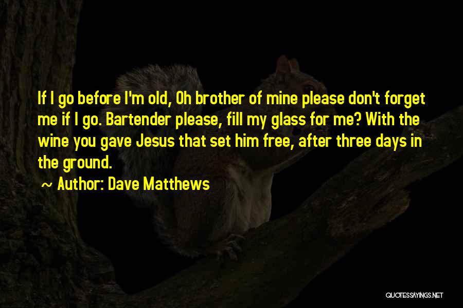 Bartender Quotes By Dave Matthews