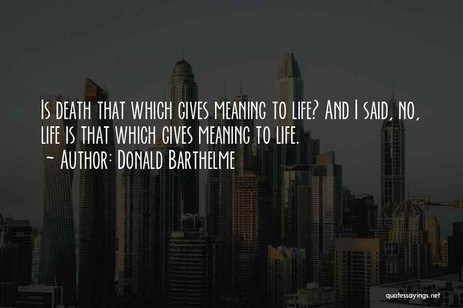 Barthelme Quotes By Donald Barthelme