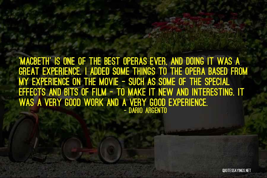 Based On Experience Quotes By Dario Argento