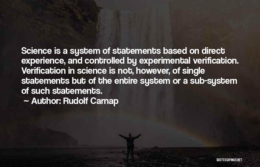 Based On Experience Quotes By Rudolf Carnap
