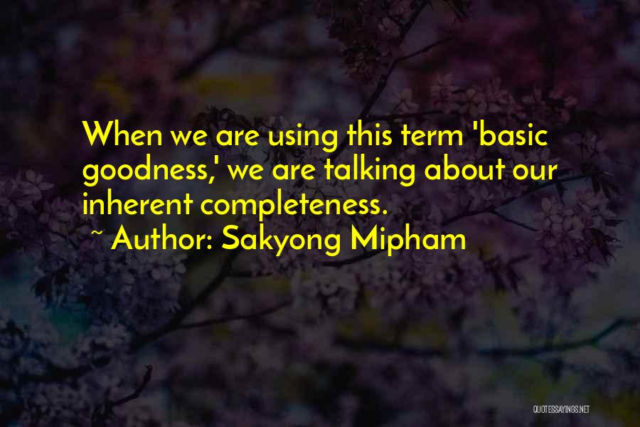 Basic Goodness Quotes By Sakyong Mipham