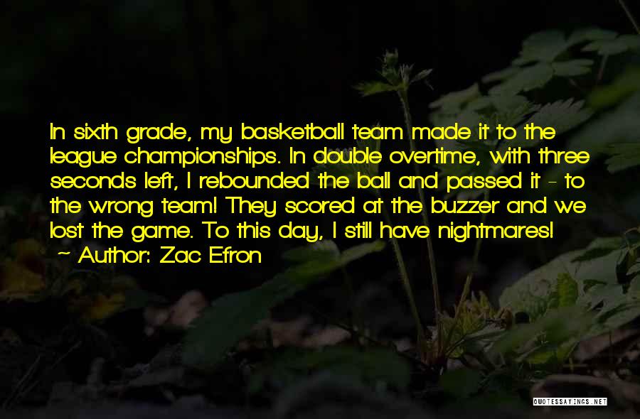 Basketball Game Day Quotes By Zac Efron