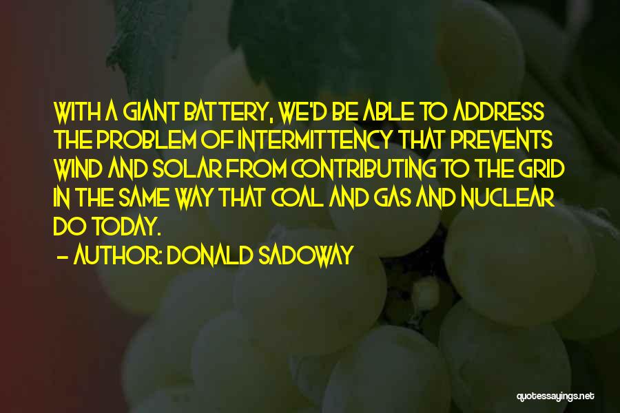 Batteries Quotes By Donald Sadoway