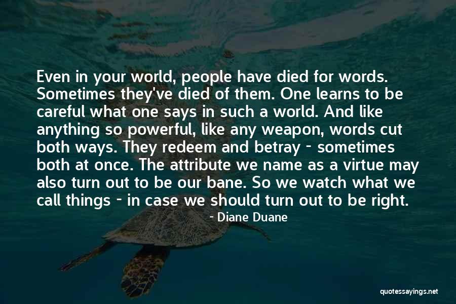 Be Careful Words Quotes By Diane Duane