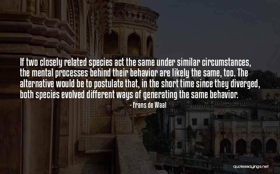 Be Different Short Quotes By Frans De Waal