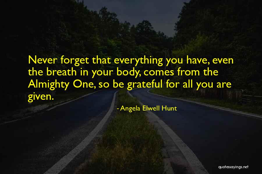 Be Grateful For Everything You Have Quotes By Angela Elwell Hunt Be Grateful For Everything You Have Quotes By Angela Elwell Hunt