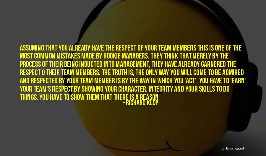 Be One Team Quotes By Richard Klop