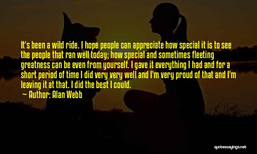 Be Proud Of Yourself Quotes By Alan Webb
