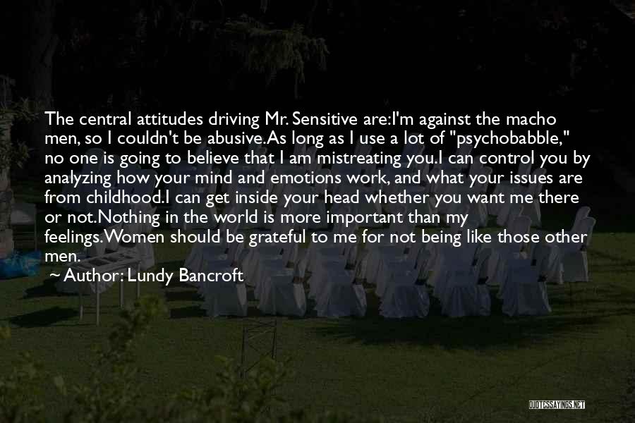 Be Sensitive Quotes By Lundy Bancroft