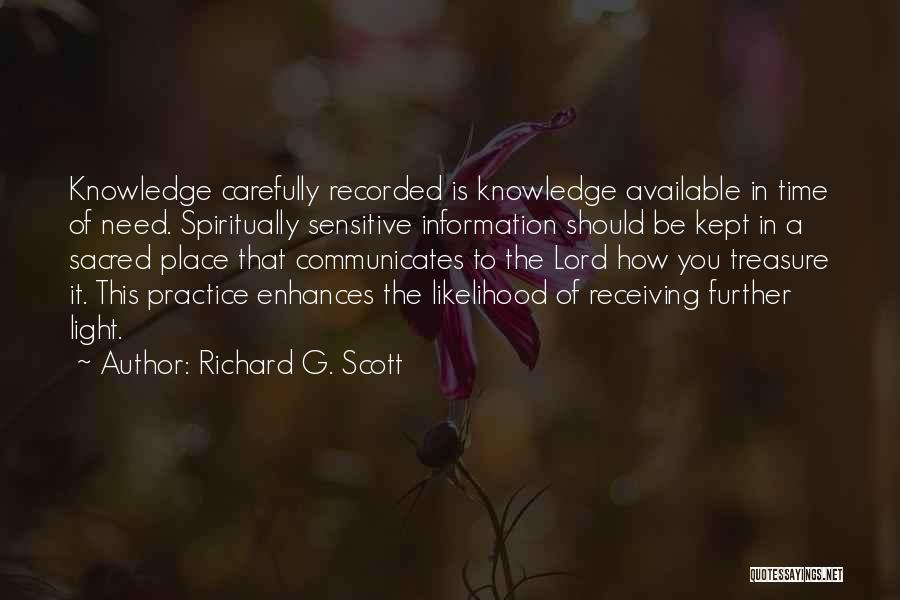 Be Sensitive Quotes By Richard G. Scott