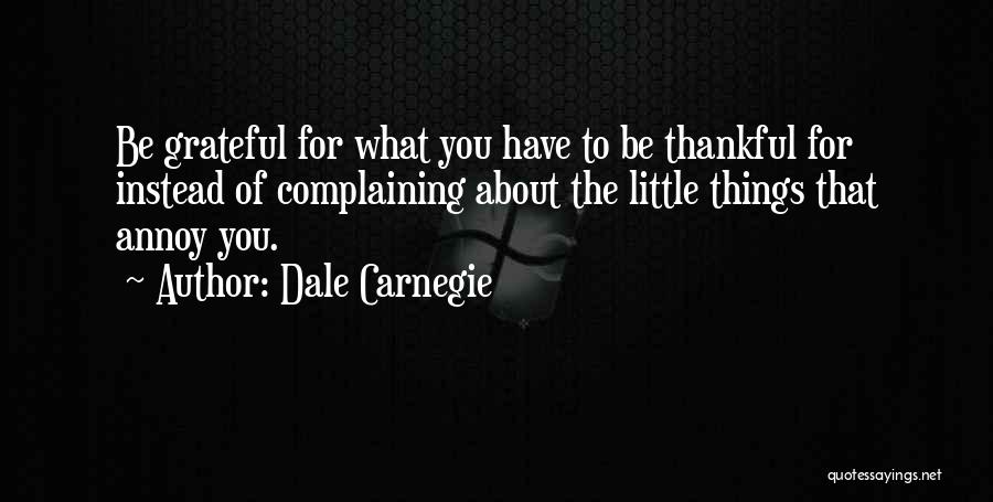 Be Thankful For The Things You Have Quotes By Dale Carnegie
