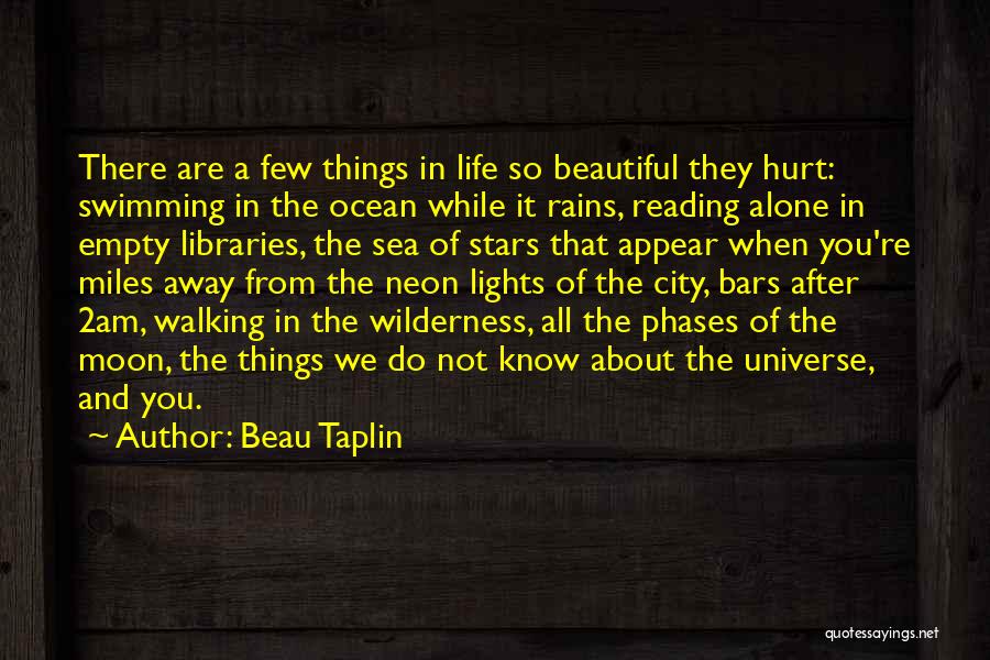 Beautiful Things About Life Quotes By Beau Taplin