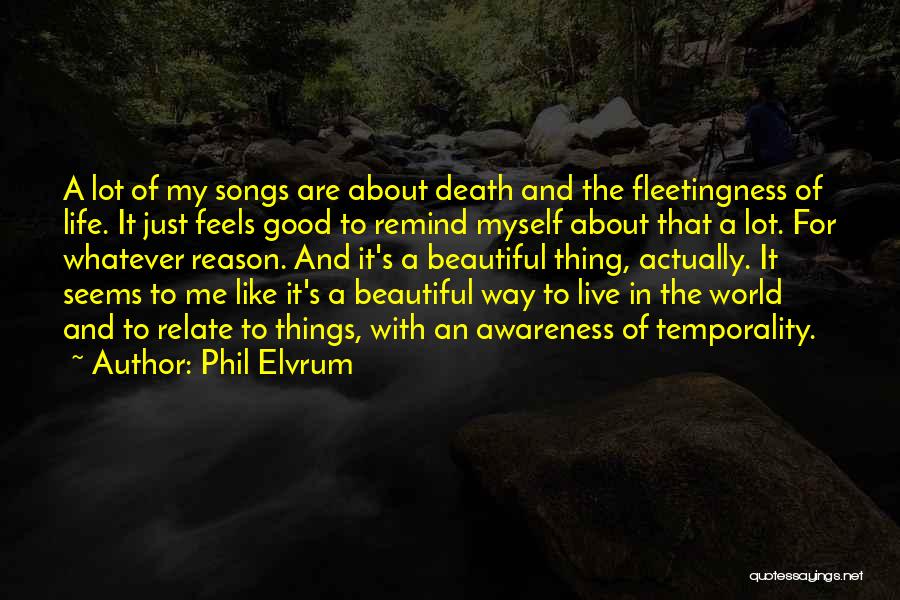 Beautiful Things About Life Quotes By Phil Elvrum