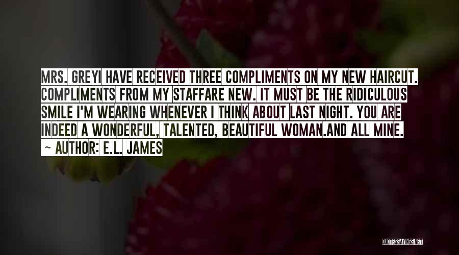 Beautiful Woman Smile Quotes By E.L. James