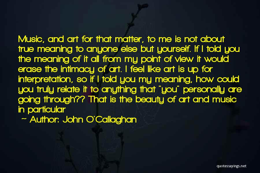 Beauty In Art Quotes By John O'Callaghan