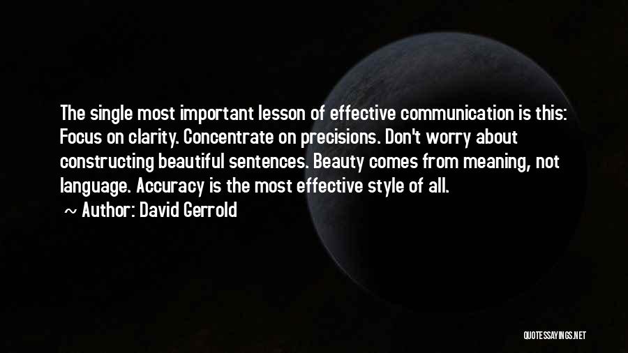 Beauty Is Not Important Quotes By David Gerrold