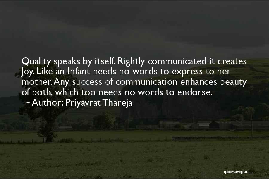 Beauty Speaks Quotes By Priyavrat Thareja