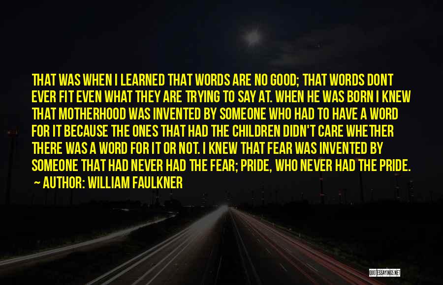 Because I Dont Care Quotes By William Faulkner