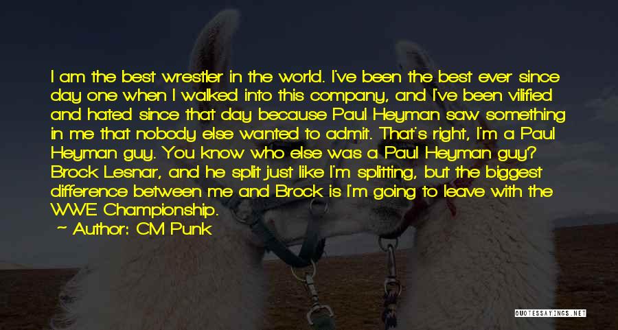 Because When I'm With You Quotes By CM Punk