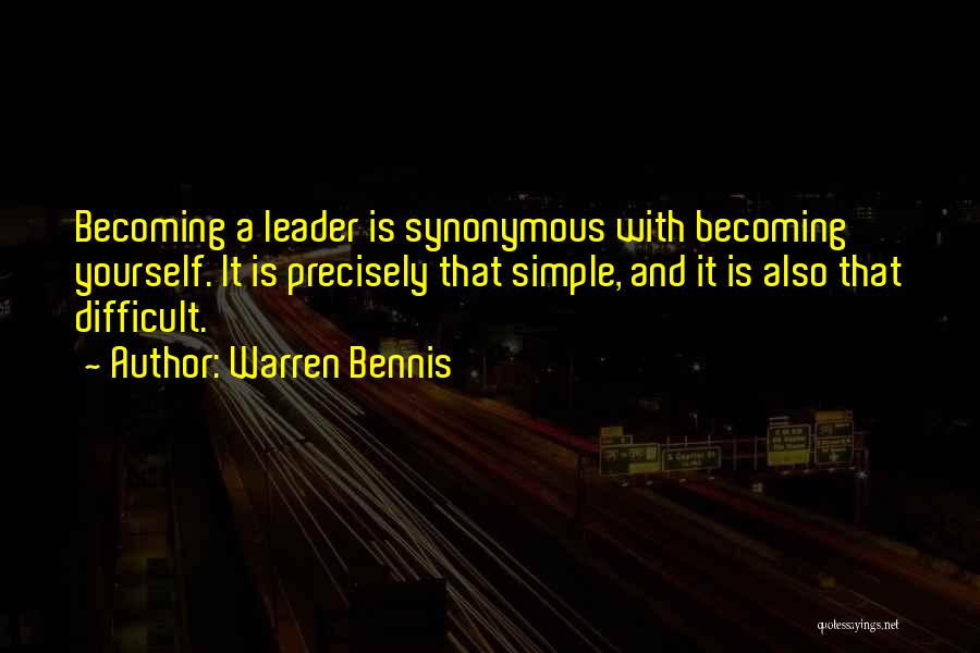 Becoming A Leader Quotes By Warren Bennis